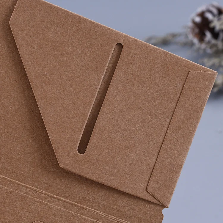 Handmade 300gsm Brown Kraft Paper Size 220*210mm Business Document File Folders For School Office