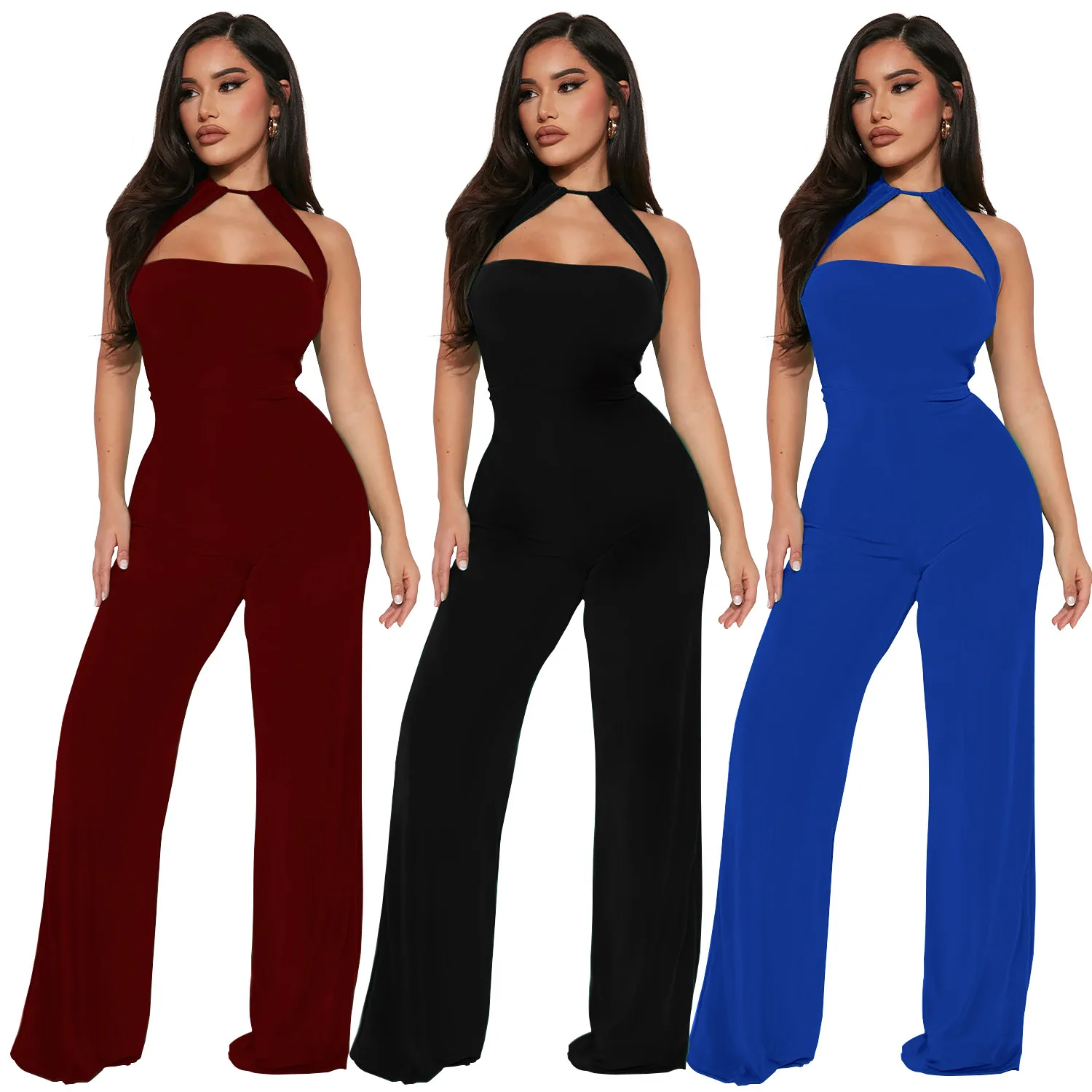 QuiteS Formal Jumpsuits For Lady Office Wear Ladies Jumpsuits 2022 Chiffon One Piece Romper Long Pants