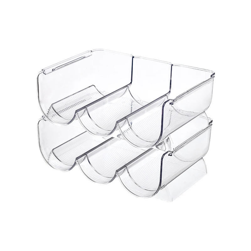 Amazon sell 1/2/3 pcs Roller Stubby Clear Space Water Bottle Organizer Plastic  Wine  Bottle Holder for Home