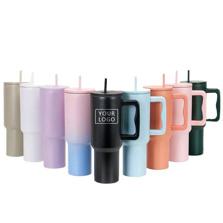 100% Leak Proof 40 oz Tumbler With Handle And Straw Insulated Stainless Steel 40oz Travel Mug With Lid For Hot And Cold Drinks