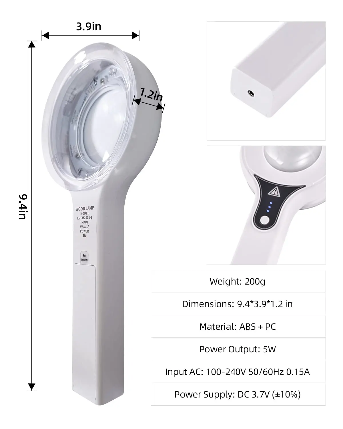 2024 Home Use Korean Animal Medical Rechargeable Detector Professional Facial Uv Magnifying Portable Woods Lamp Skin Analyzer