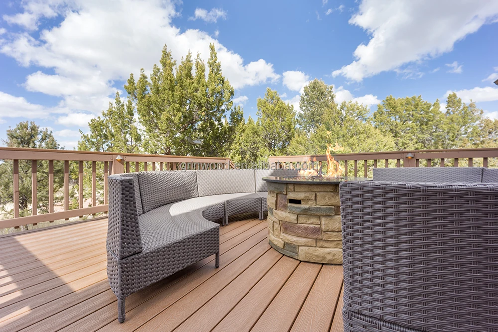 Wood-plastic Wood Texture WPC Hollow decking Co-extrusion Engineered Outdoor Composite Wood decking