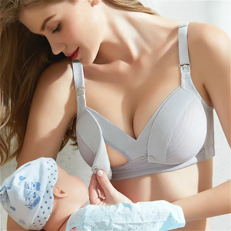 Breastfeeding Bra Feeding Unrimmed Collecting Cotton Comfortable Bra Thin Sleeping Breastfeeding Maternity & nursing bras