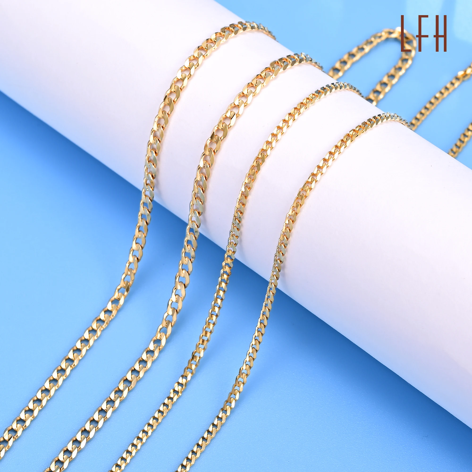 Necklace Choker Chain Solid Italian Jewelry Cuban Link Chain Gold Fashion Round Rose Pure Yellow 18K Gold Gold 