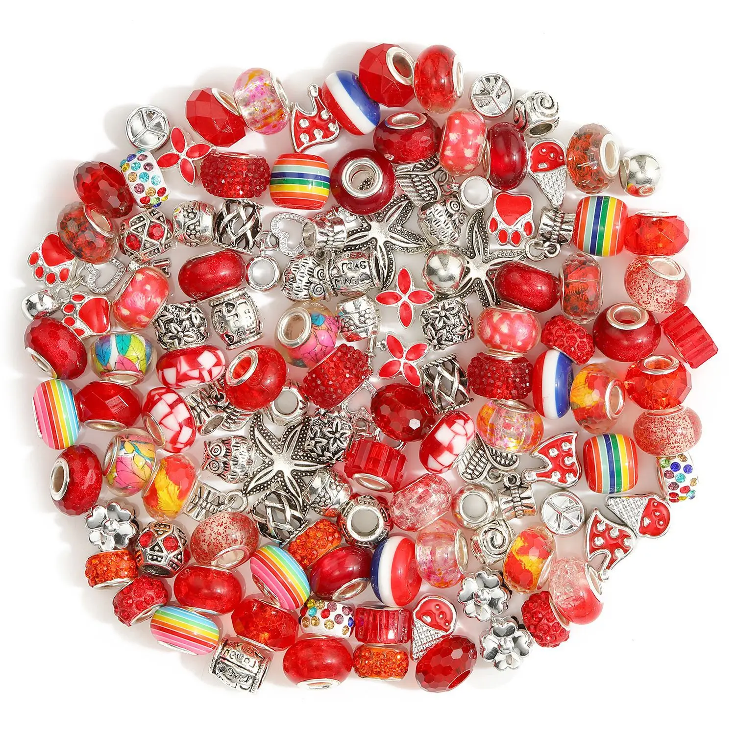 160PCS Acrylic Beads Bracelet Set with Diamond Loose Spacer Crystal Beads for Jewelry Making DIY Jewelry Craft kits Heishi Beads