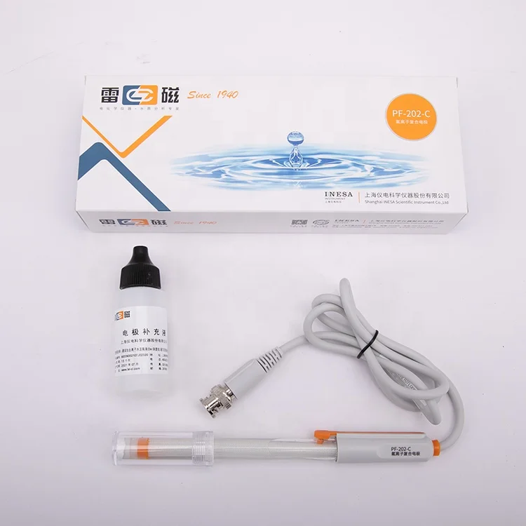 DSPF-202-C Fluoride Combined Ion Selective Electrode  ISE probe for laboratory water quality testing