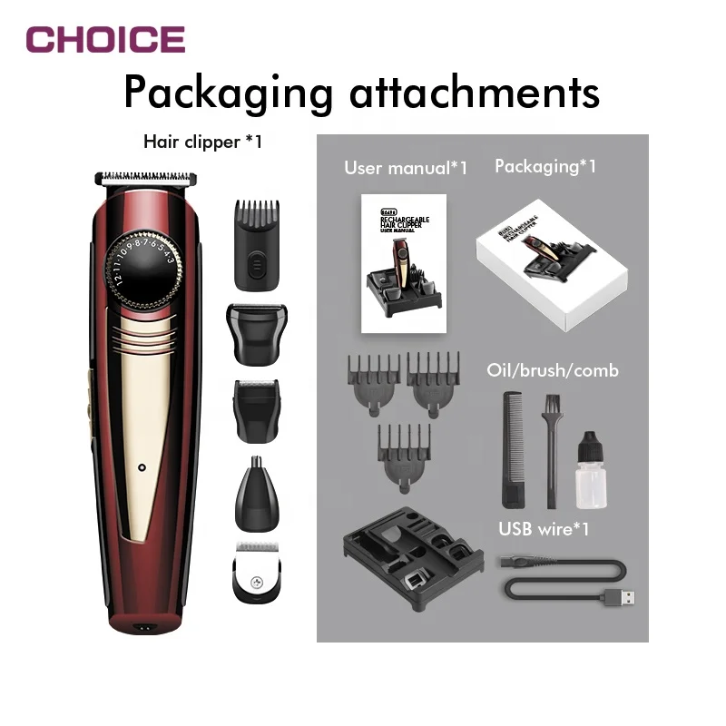 Multifunctional Electric Cordless Hair Cutting Set Professional Rechargeable Wireless Hair Clipper Set