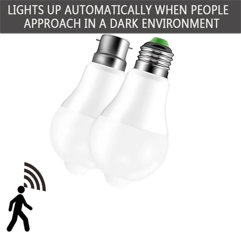 2022 Hot Selling Pir Infared  Motion Sensor Bulb Led 12W 9W 15W Security Light Bulb Outdoor/IndoorE27