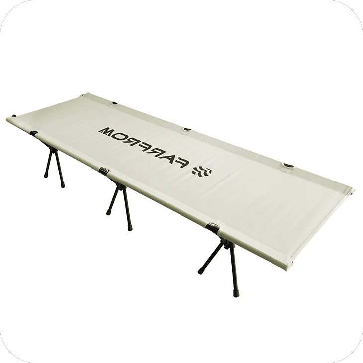 2 Sections Adjust Height Durable Folding Camping Cot Outdoor Portable Bed Foldable Height Adjustable Camping Bed for Glamping