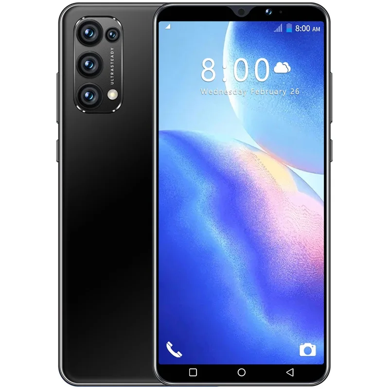 
Dropshipping Cheap Price Reno5 Pro 6.0 inch 8+256GB 6800mAh 16+32MP Full Screen Beauty Camera Face ID Fingerprint ID Cellphone 