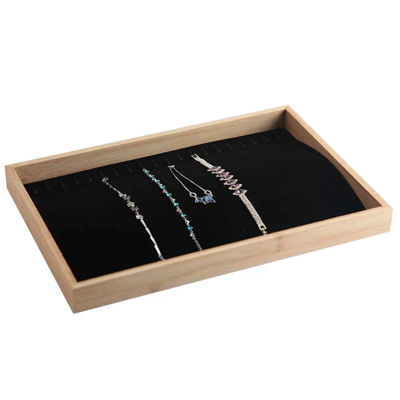 FY-48 Stackable Jewelry Organizer Trays 20 Hooks Necklace Chains Display Storage Trays Holder