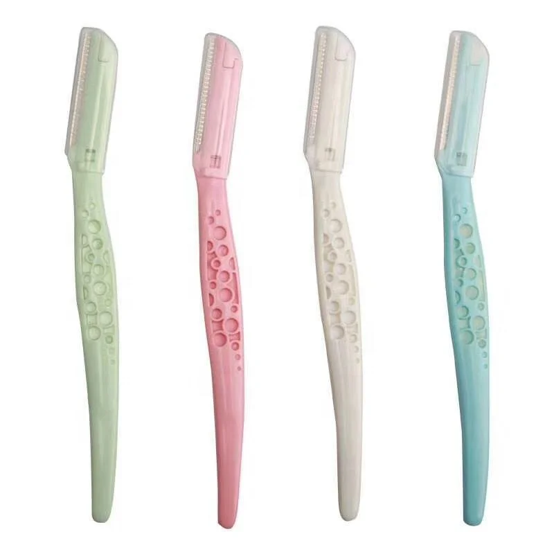 Wholesale Customized Eco-friendly Plastic Eyebrow Trimmer Kit Makeup Tool facial Razor for Eyebrow Shaping