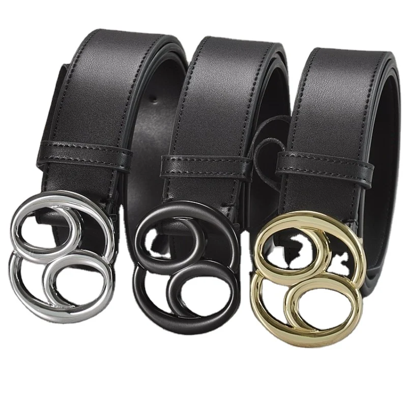 Designer 69-Number G Cow Hide Leather Cowboy Belt with Alloy Buckle Youth Trend Fashion Jeans Accessory