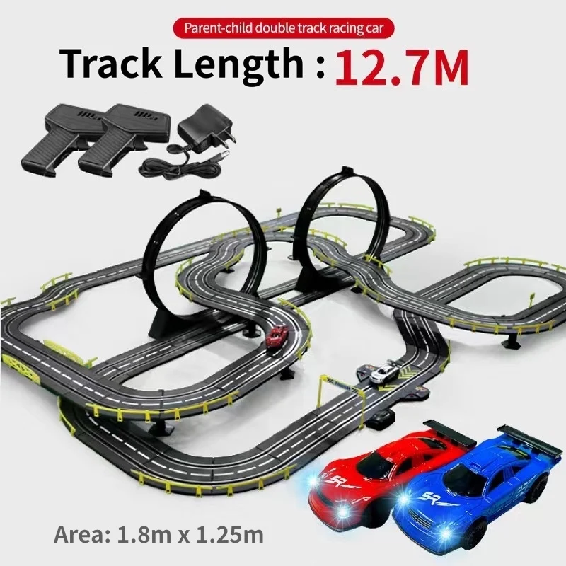 2023 Hot Selling  Super Race Track Toy Car For Boys Electric Vehicle Slot Toys Dual Racing Car 12.7 Meters Long Tracks