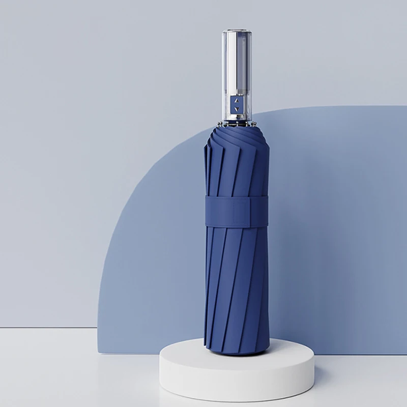 24k Fully Automatic Reinforced Lady Foldable Umbrella Large Windproof Sunshade 3 Folding Umbrella