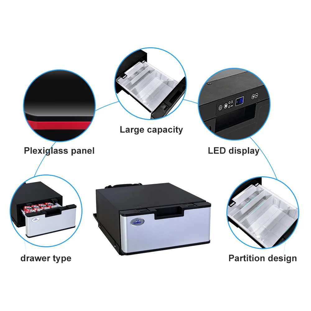 12V 24V Fridge 23L Mini Camping Compressor car Freezer Portable Drawer Refrigerator