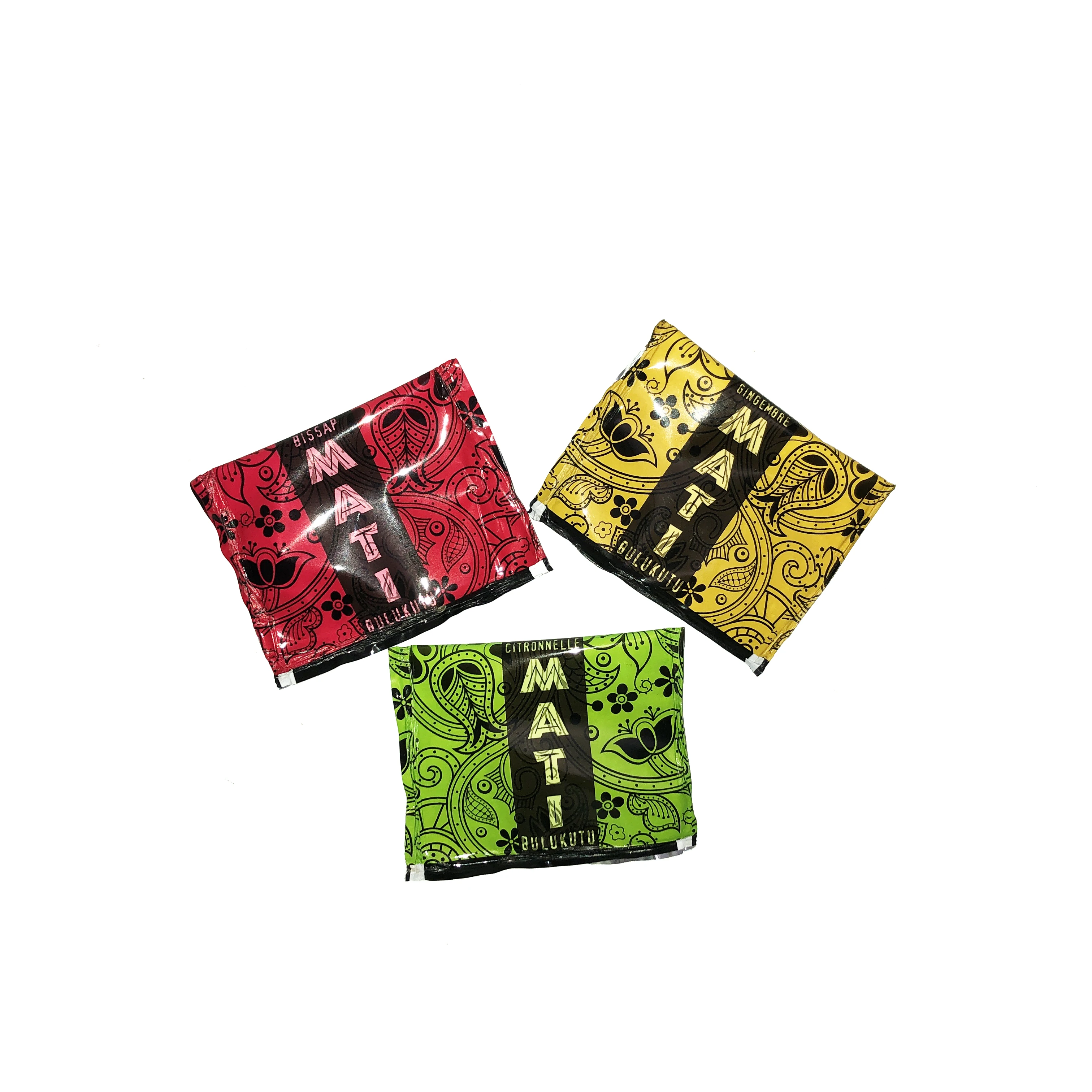 Custom Printed Mini Aluminum Foil Laminatd Plastic Individual Green Tea Bag Small Sachets for Tea Packaging