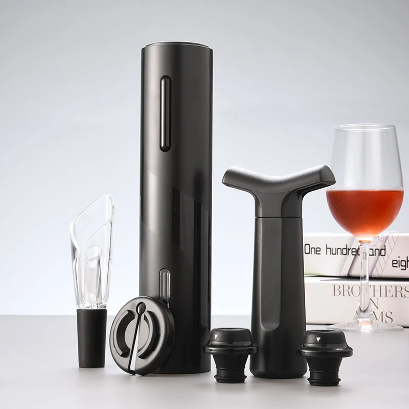 5-in-1 Gift Set Electric Wine Bottle Opener Automatic Corkscrew Cordless Set Rechargeable Automatic Corkscrew Gift Set