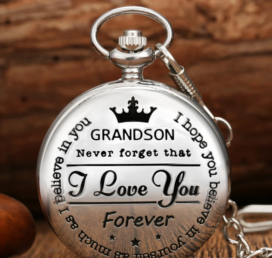 Wholesale Grandson Never Forget that I Love You Forever Pocket Watch