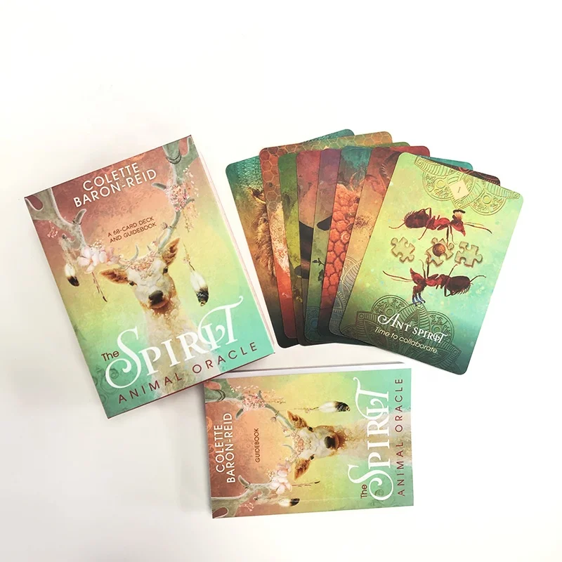 Customized animal oracle card, high-end matte waterproof card, bronzing tarot card gift box set