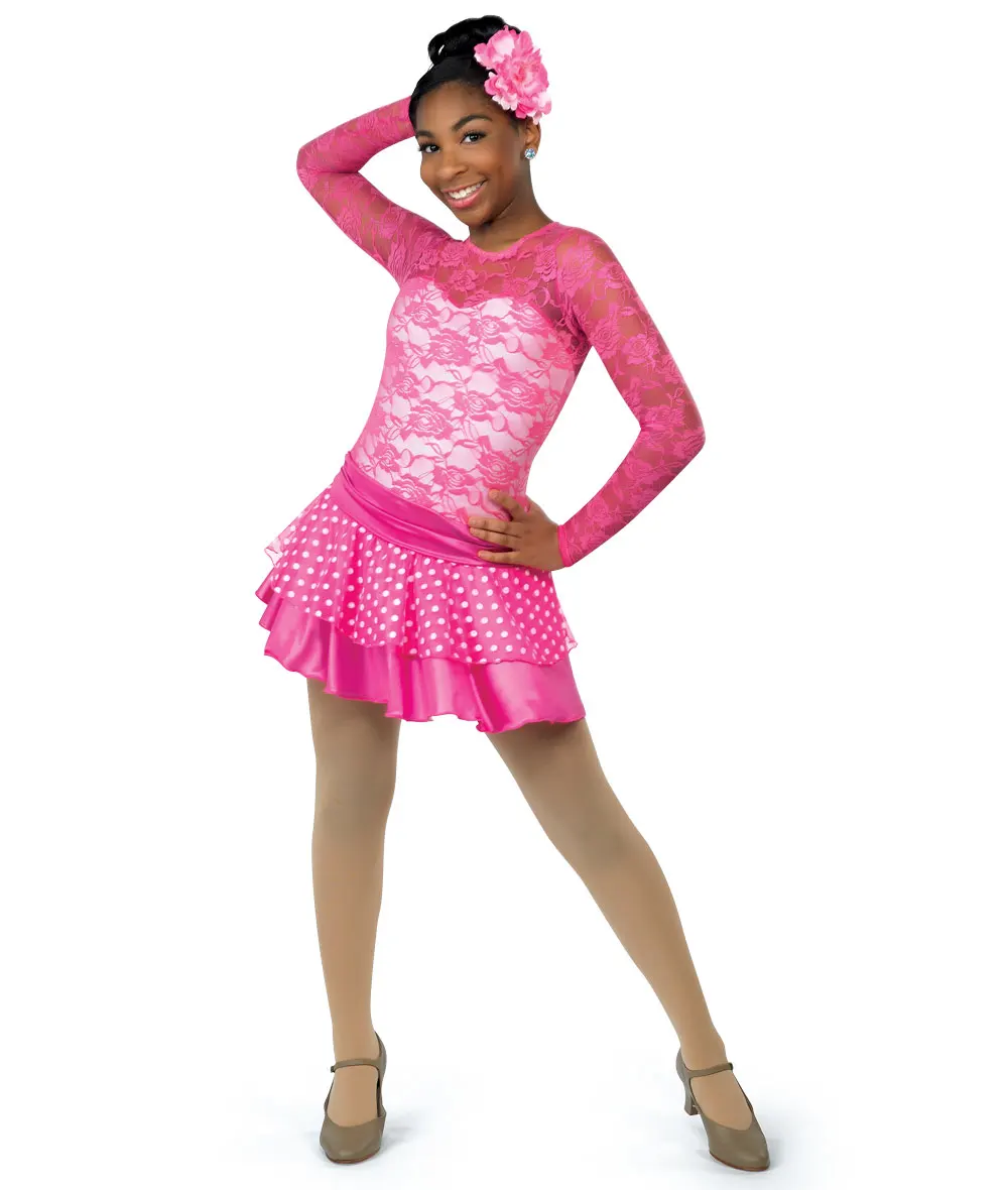 New lace & spandex girls dance costumes Girls jazz dance performance costume