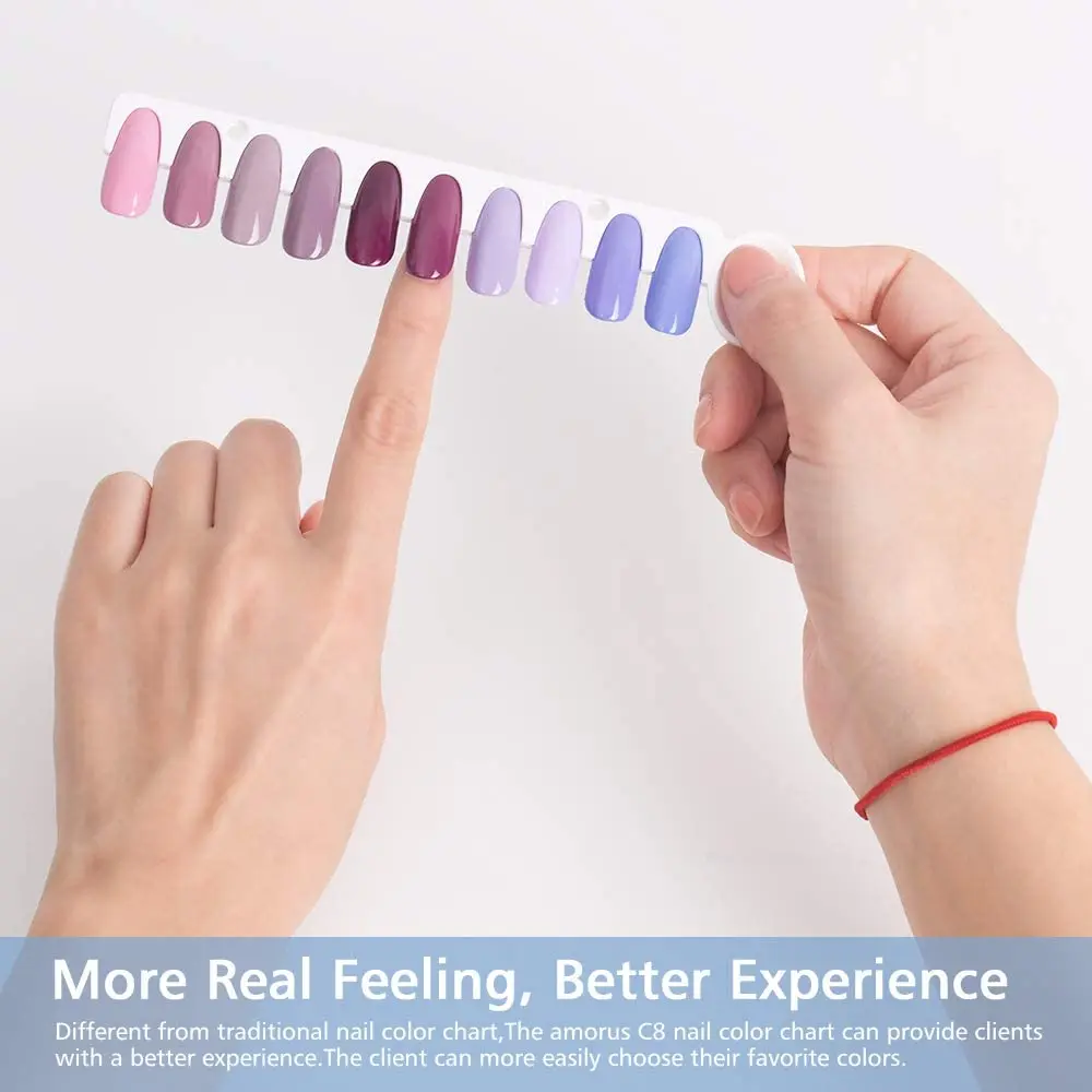 Plastic gel polish sample swatch false tips color album nail art display book color chart nails