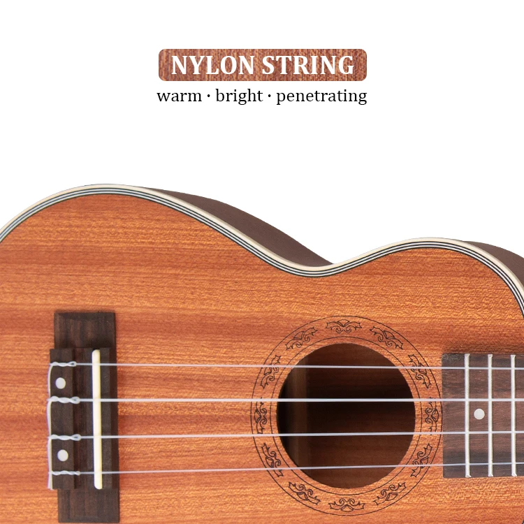 2021 Hot Sale Whole Sale Sapele Ukelele With Rosewood Fingerboard For performance 21 inch Soprano Wood Ukulele