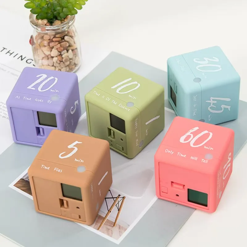 Square Mathemagic timer induction square alarm clock kitchen New Manager drop-proof timer learning flip timer