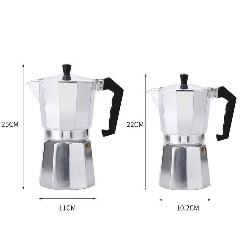 Household Italian Coffee Maker, Aluminum Pressure Valve Stovetop Induction Espresso Moka Pots 3 Cup