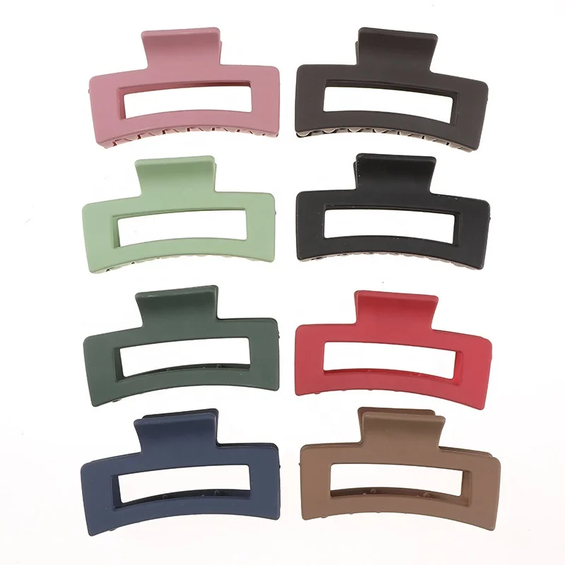 8.5 cm Vintage Square matte Hair Claw Large Size Hair Clamps Claw Crab Ponytail Hair Clips For Women