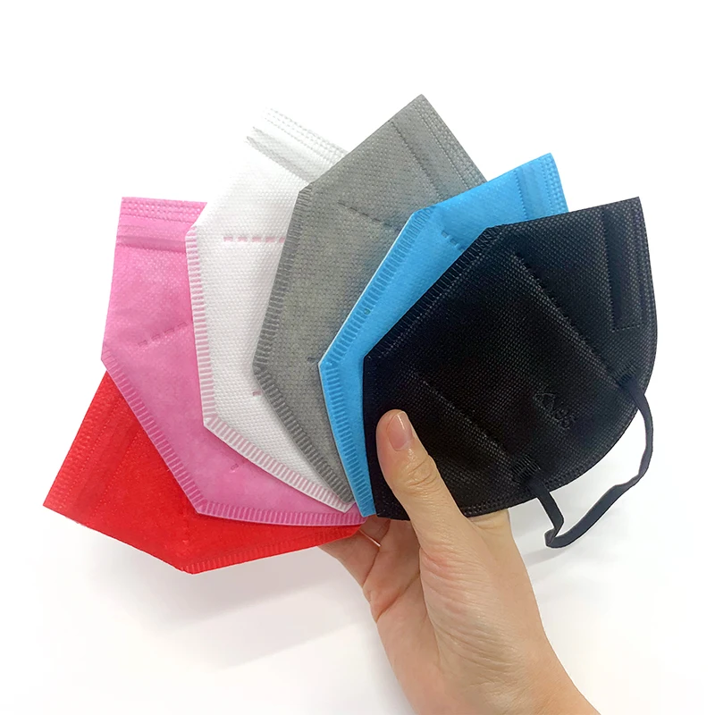 10/50/100 Pcs Packaging Black Multicolor Protective 5 Layer Foldable Face Maskss Disposable Kn95 Black Facemask