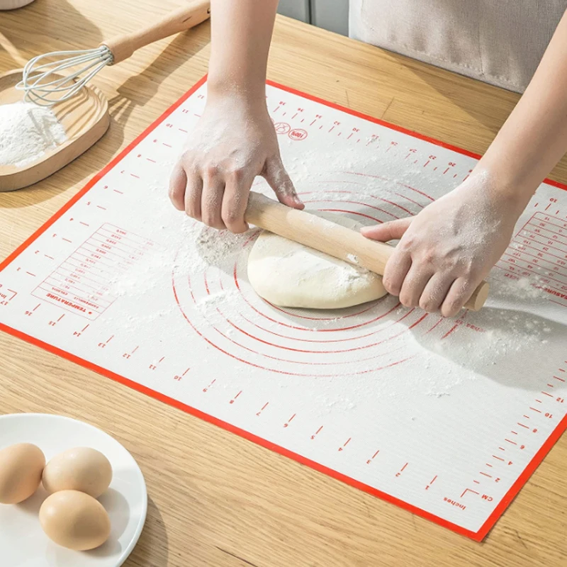 Счетчик для раскатки теста, многоразовый антипригарный силиконовый коврик для приготовления теста, для пищевых продуктов