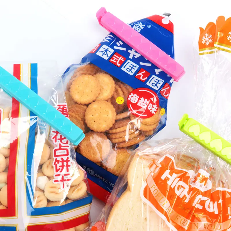 5pcs Pack Snack Clips Set Fresh-Keeping Clamp Sealer Assorted Colors Food Grade PP Material Bag Seal Clips Kitchen Accessories