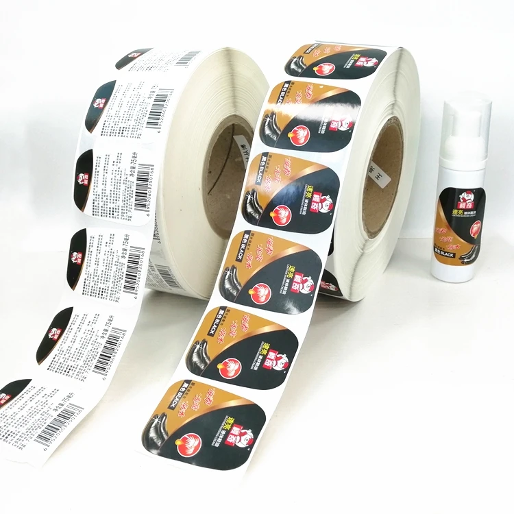 Glossy Laminated Paper Front and Back Label Set in Roll, Full Color Leather Nursing Cream Bottle Sticker Label Printing