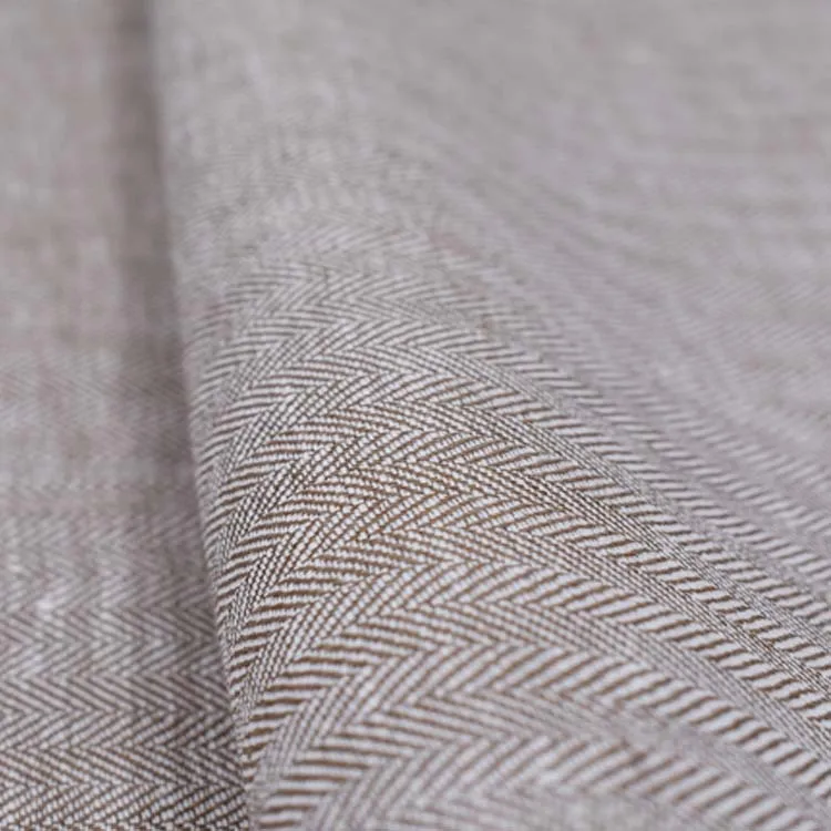 Factory high-end product customized heavyweight belgian 100% pure linen suiting fabrics woven linen yarn dyed fabric for clothes