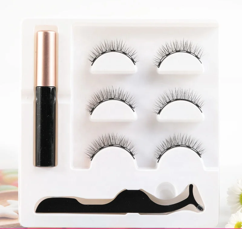 
Factory price 3D silk lashes private label magnetic eyelashes 