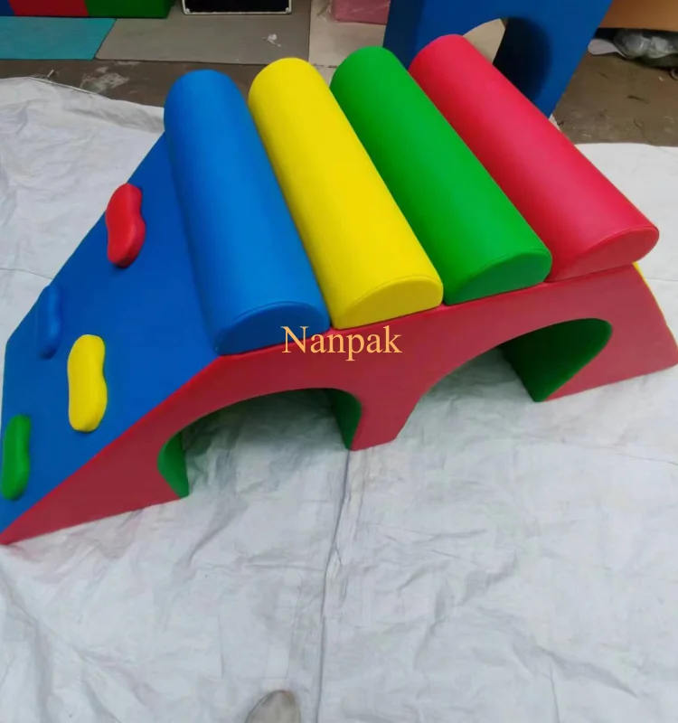 Low price rainbow foam soft play equipment climbing blocks rental event birthday soft play kids sensory equipment soft play set