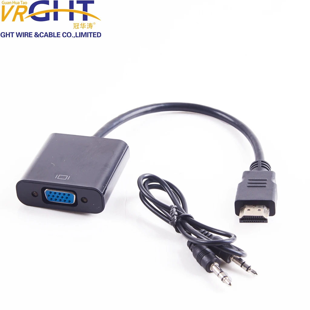 VGA to HDTV adapter converter with audio cable