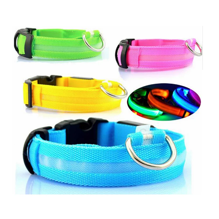 Pet Supplies Nylon LED Pet dog Collar,Night Safety Flashing Glow In The Dark Dog Collar Leash,Dog Luminous Fluorescent Collars