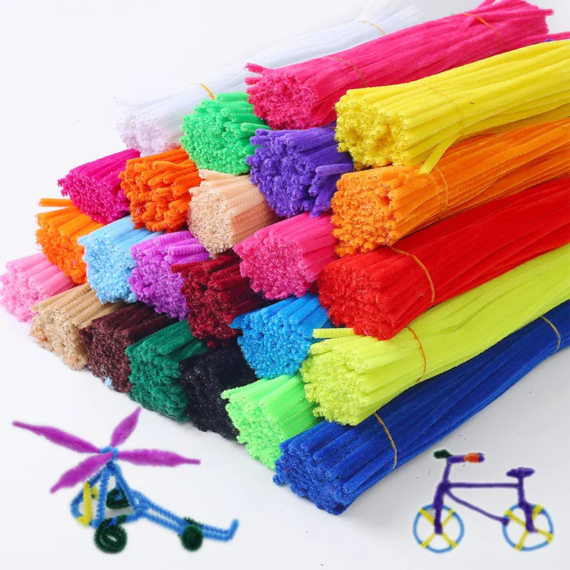 New color Thick Twist Bar Puzzle Toys Chenille Stems Kindergarten Children/Kids DIY Handmade fuzzy wire pipe cleaner