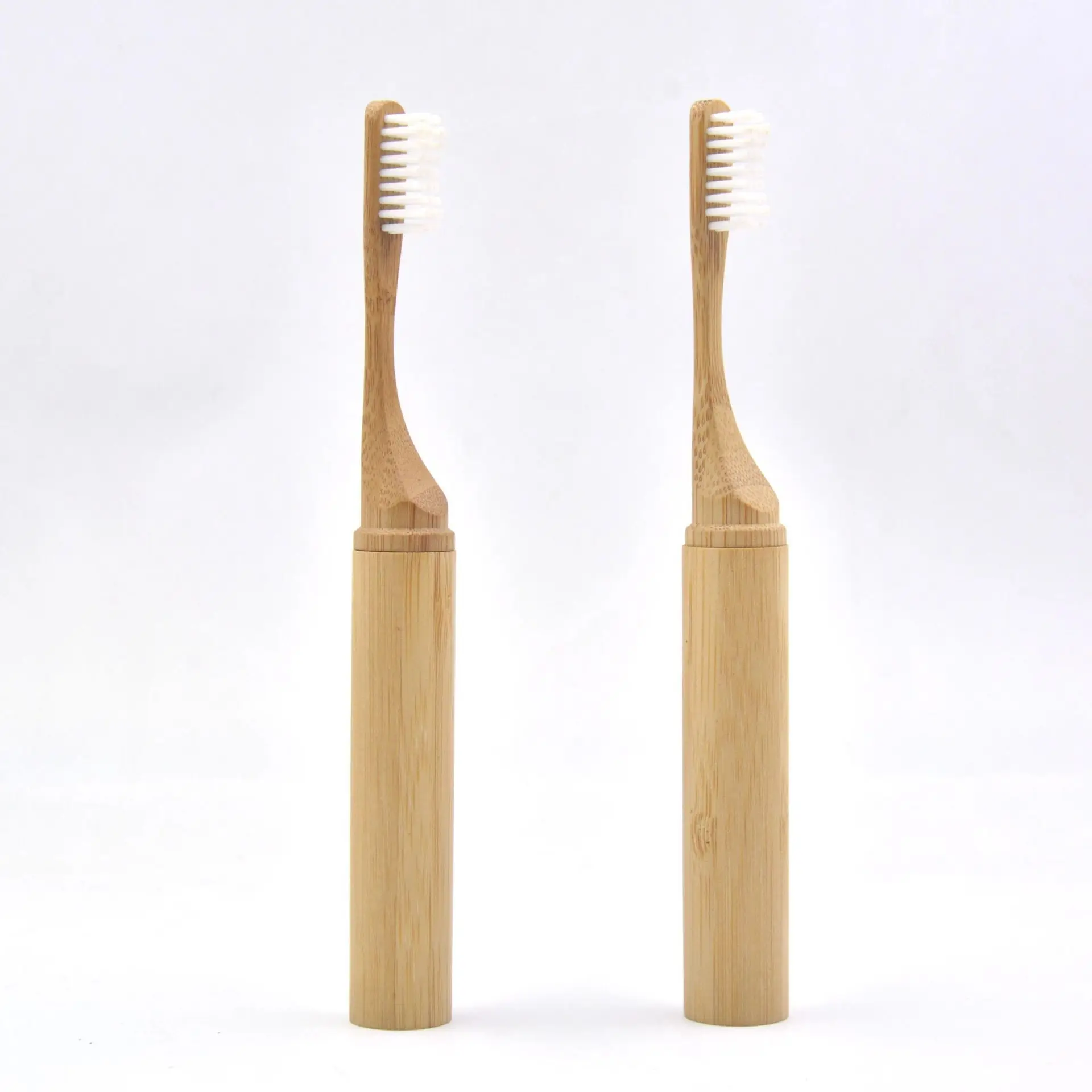 
2021 New Design Folding Bamboo Toothbrush Sleeve Reusable Bamboo Portable Travel Holder Bamboo Toothbrush Soft Hair 