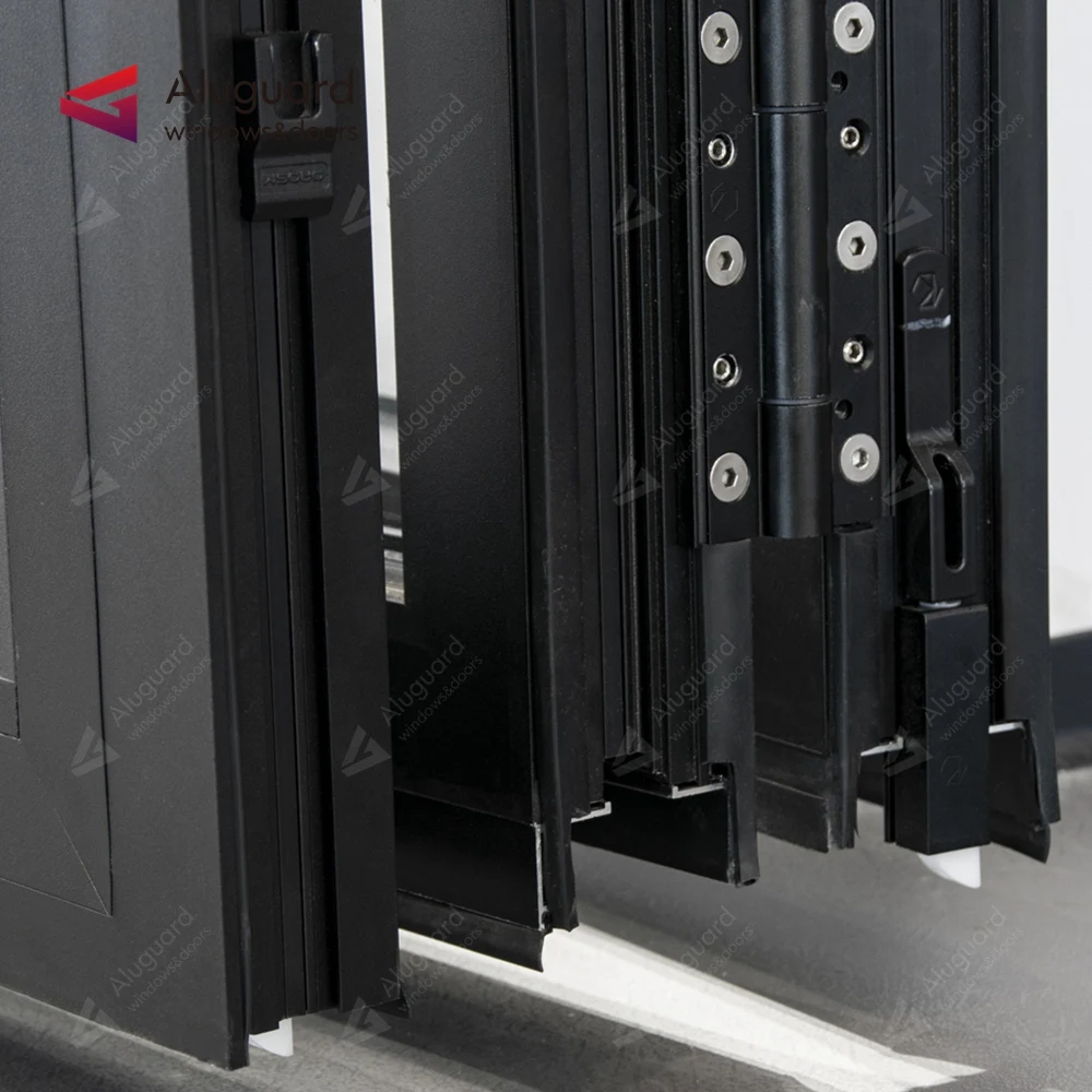 balcony aluminium sliding folding glass doors  bi fold aluminum profile bulletproof laminated glass bifold door folding patio