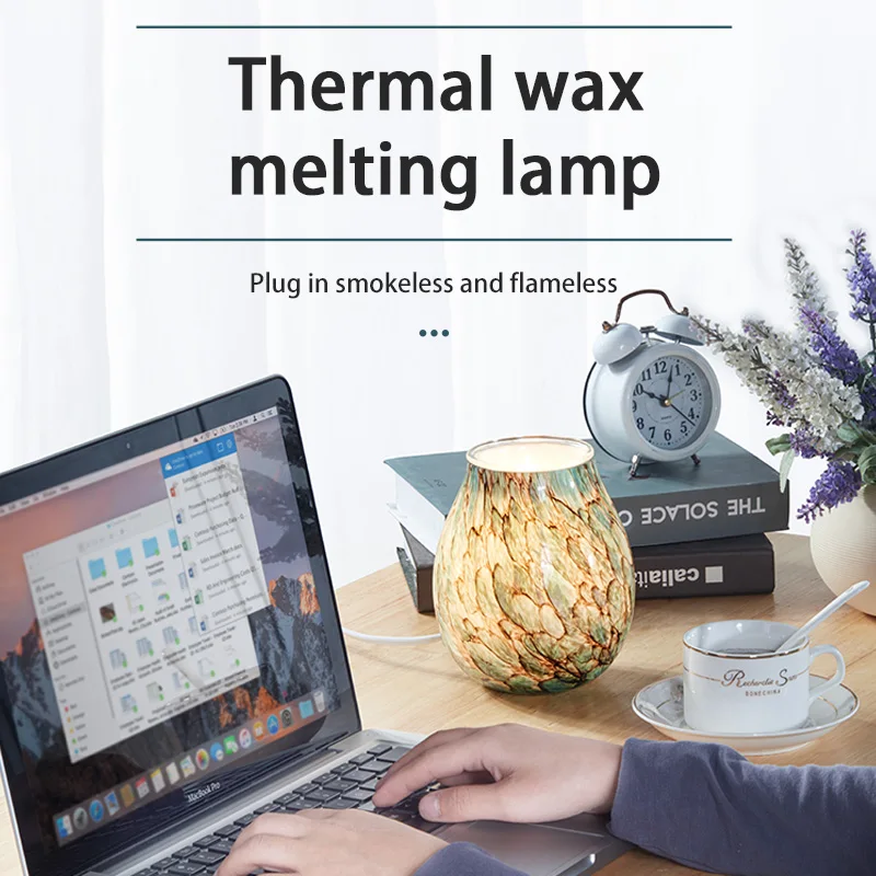 Hot Sale Color Changing Glass Mini Gift Electric Incense Burner Melt Wax Candle Warmer Lamp