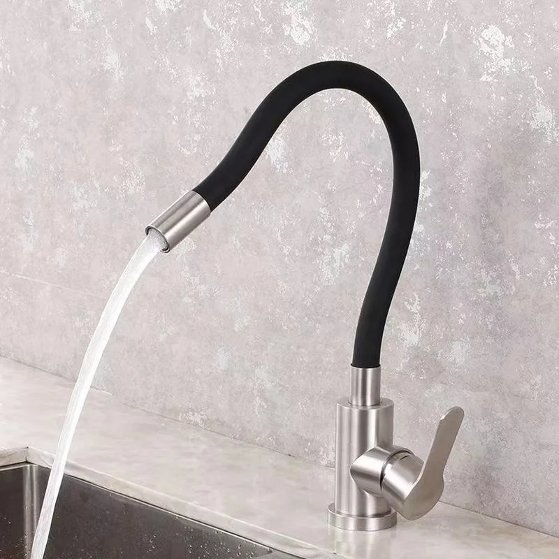 Kitchen Sink Mixer Faucet Flexible Long Neck Hot and Cold Water Mixer Kitchen Faucet Tap