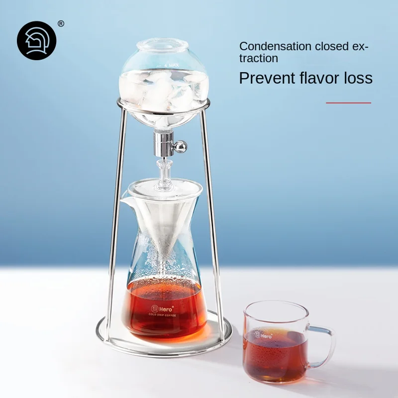 ZEROHero Ding Yuan MINI European-Style Stainless Steel Coffee Maker Transparent Ice Drop Drip Brew Hand-Made Home Cold Plastic