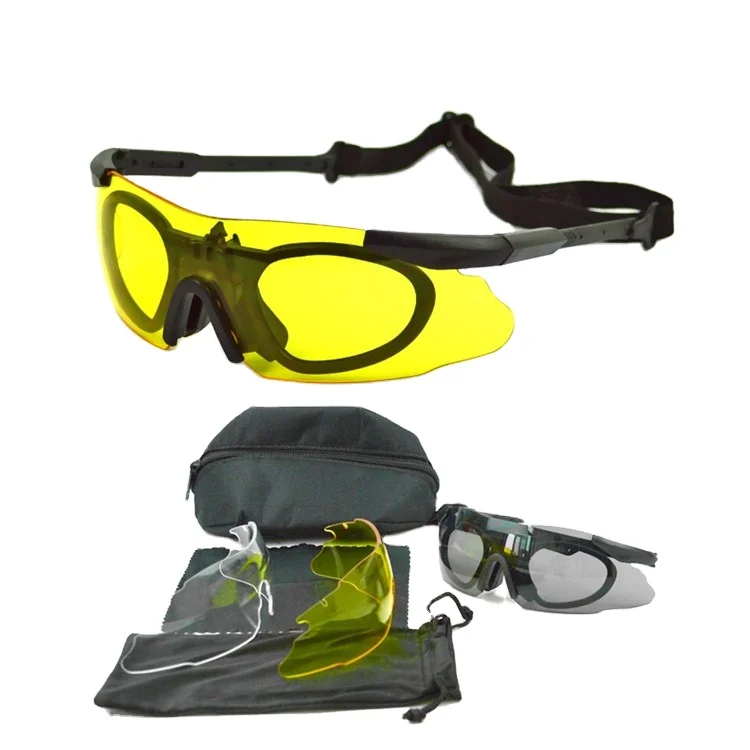 Professional night vision tactical goggles  glasses of Three Lens Kits sports glasses