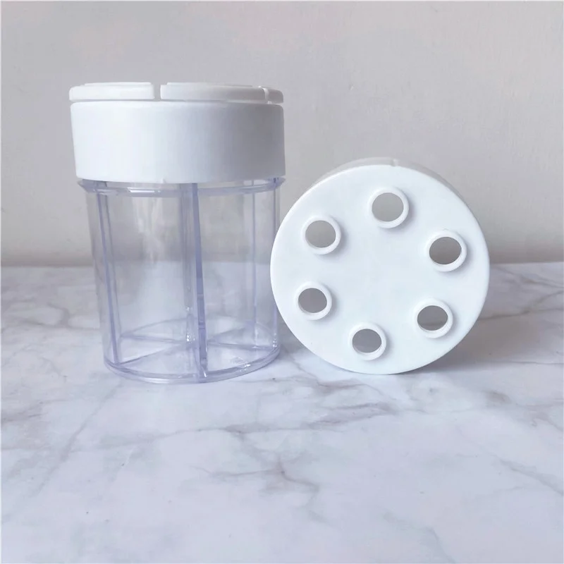 6 in1 Compartment Jar Colored Sugar Sprinkles Medley Baking 6 cells plastic spice bottle
