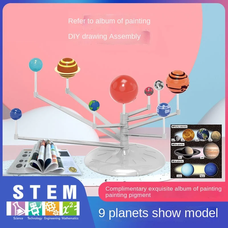 Образовательная собранная модель солнечной системы, детские игрушки, наука, восемь планет, модель, игрушки для учащихся начальной школы, наука