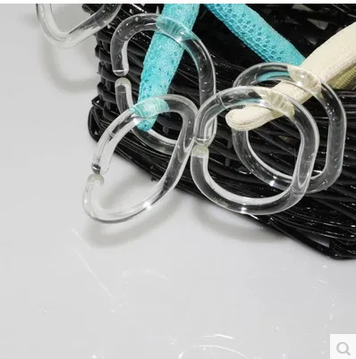 Bathroom Shower Curtain C Hook Ring plastic transparent bathroom pothook  PP shower curtain hooks