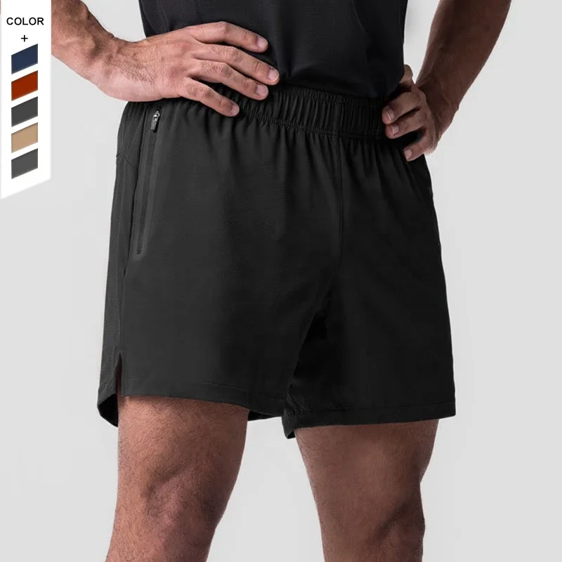 Summer Outdoor Solid Color Running Shorts Zipper Towel Buckle Quick Drying GYM Fitness Short Pants